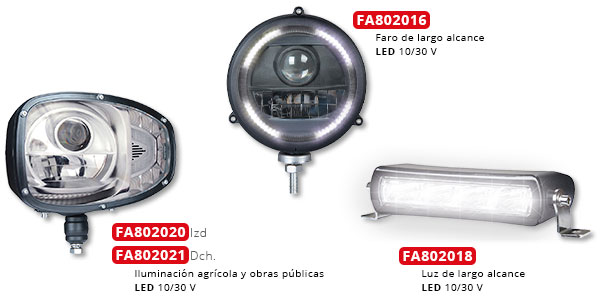 Iluminación principal maquinaria agrícola y obra pública