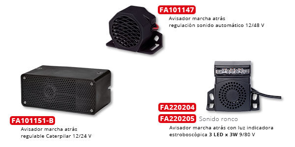 Avisadores acústicos de marcha atrás para Obra Pública