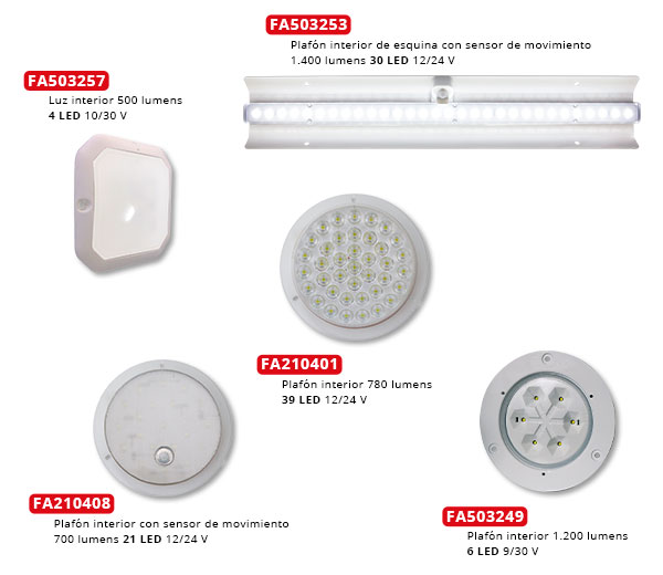 Iluminación interior para vehículos frigoríficos - Faycom