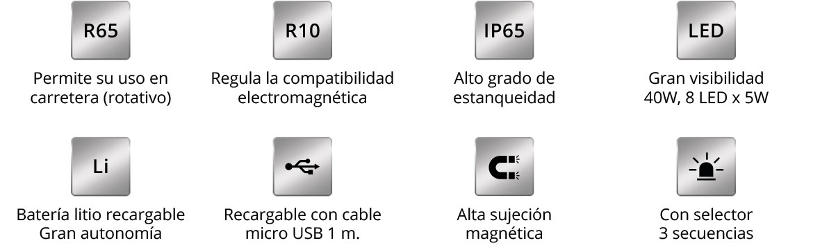 Características Flashcom Baliza de emergencia FA520010