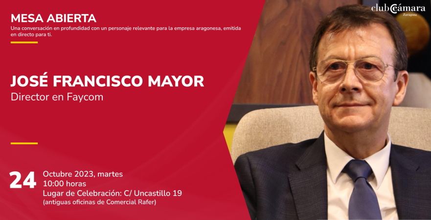 José Francisco Mayor, director de Faycom, en Mesa abierta de Cámara comercio Zaragoza.