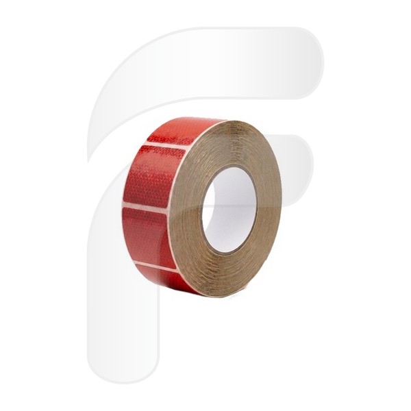 CINTA ADHESIVA REFLECTANTE ROJA SEGMENTOS (ROLLO DE 50M)