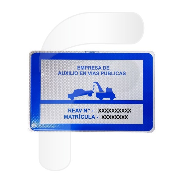 NUEVA PLACA SERIGRAFIADA DE SEÑALIZACIÓN AUXILIO EN CARRETERA(BAJO SOLICITUD))