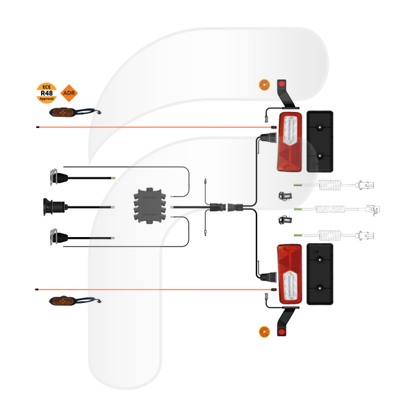 TRAILER ELECTRICAL HARNESS DOLLY R48 LED