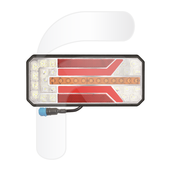 PILOTO TRASERO LED DINÁMICO DERECHO 10/30V CON CONECTOR AMP