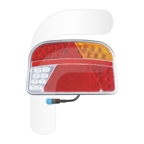 PILOTO TRASERO TRIÁNGULO LED GLOWING 12/24V IZD CON CONECTOR