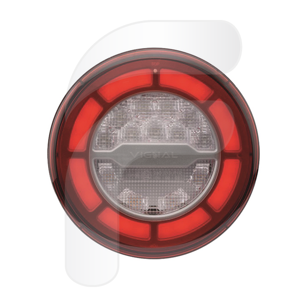 PILOTO REDONDO UNIVERSAL 140MM R48 CON RESISTENCIA POSICIÓN, FRENO E INTERMITENTE